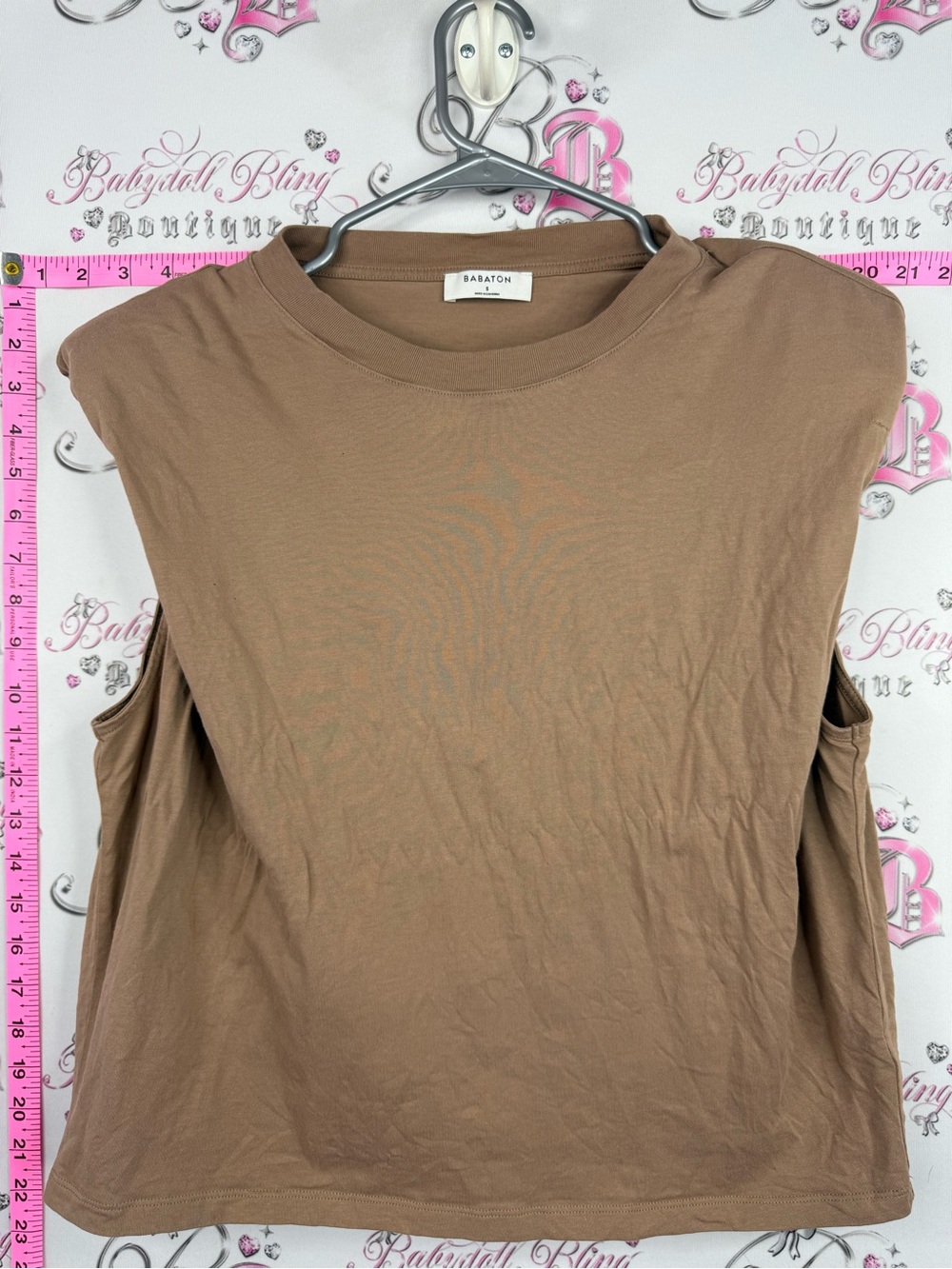 Babaton aritzia tank top Brown Sleeveless Crewneck Tank Top